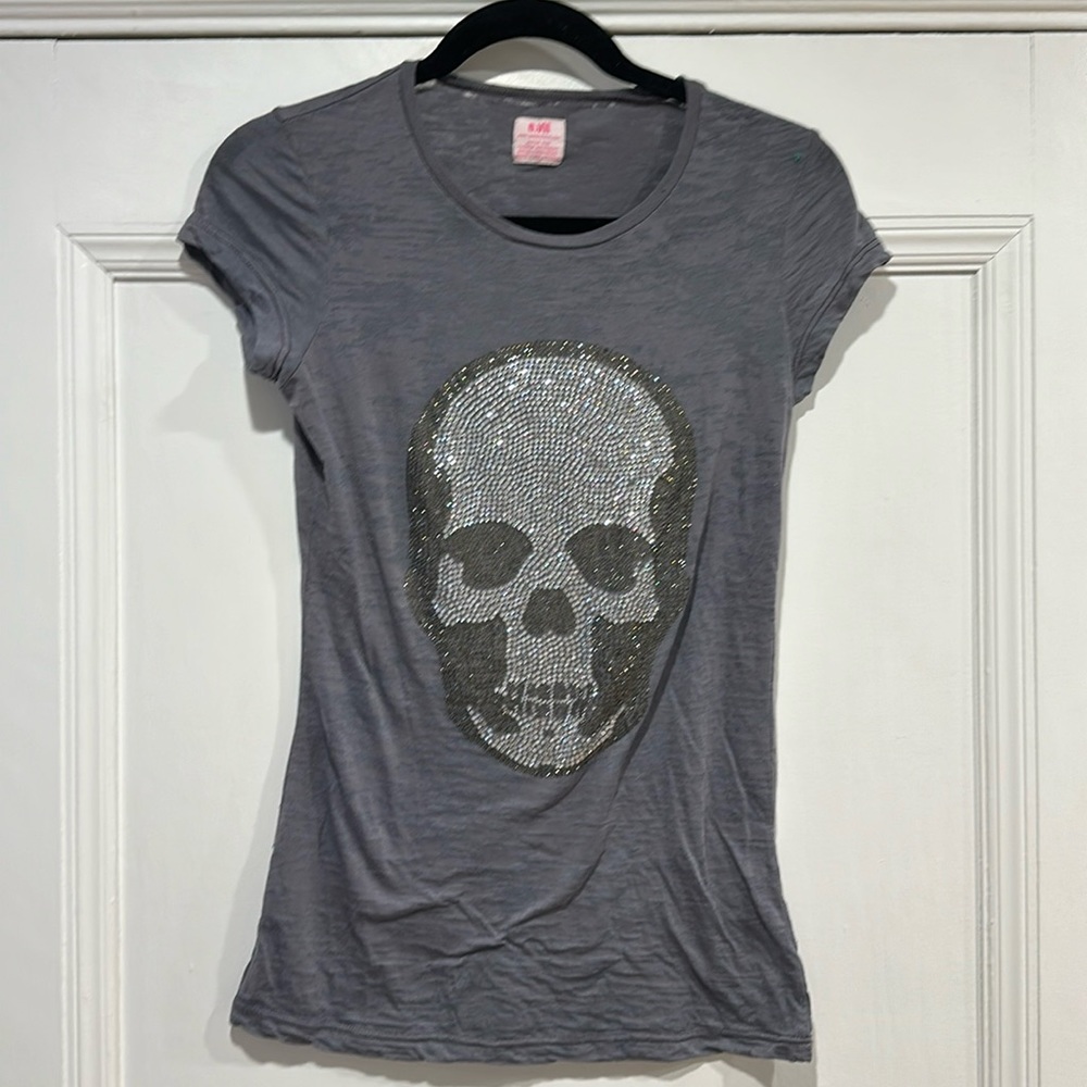 E.Vil Skull Rhinestone Tee